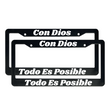 Load image into Gallery viewer, Con Dios Todo Es Posible | Christian Spanish License Plate Frame