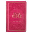 Load image into Gallery viewer, Personalized KJV Pink Faux Leather Deluxe Gift Bible Thumb Indexed King James Version