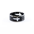 Load image into Gallery viewer, Strength Courage - Joshua 1:9 - Men's Black Cross Ring