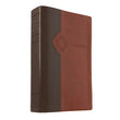 Load image into Gallery viewer, Personalized The Living Bible Large Print Edition TuTone Brown Leatherlike