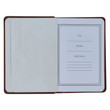 Load image into Gallery viewer, Personalized Custom Text Your Name Be Strong and Steadfast Daily Devotional Brown Faux Leather