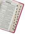 Load image into Gallery viewer, Personalized KJV Pink Faux Leather Deluxe Gift Bible Thumb Indexed King James Version