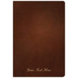 Load image into Gallery viewer, Personalized KJV Large Print Thinline Reference Holy Bible Red Letter Genuine Leather Brown