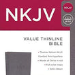 Load image into Gallery viewer, Personalized NKJV Value Thinline Bible Red Letter Comfort Print Leathersoft Charcoal