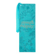 Load image into Gallery viewer, Strength & Dignity Proverbs 31:25 Teal Faux Leather Bookmark