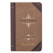 Load image into Gallery viewer, Personalized KJV Holy Bible Giant Print Dark Brown/Tan Faux Leather King James Version