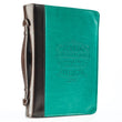 Load image into Gallery viewer, Philippians 4:13 Turquoise & Brown Faux Leather Personalized Bible Cover For Women