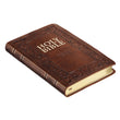 Load image into Gallery viewer, Personalized Custom Text Your Name KJV Deluxe Gift Bible Brown Faux Leather King James Version