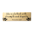Load image into Gallery viewer, Proverbs 31:25 She is Clothed with Strength and Dignity Wood Decor