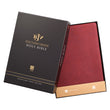 Load image into Gallery viewer, Personalized KJV Super Giant Print Holy Bible Full Grain Premium Leather Thumb Index Burgundy