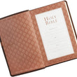 Load image into Gallery viewer, Personalized KJV Standard Holy Bible Patch in Brown Faux Leather