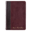 Load image into Gallery viewer, Personalized KJV Merlot & Burgundy Two-Tone Full Grain Leather Compact
