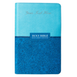 Load image into Gallery viewer, Personalized KJV Giant Print Bible Two-Tone Blue Faux Leather w/Ribbon Marker King James Version