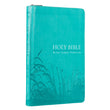 Load image into Gallery viewer, Personalized KJV Zippered Deluxe Gift Bible Thumb Index Faux Leather Turquoise