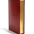 Load image into Gallery viewer, Personalized KJV Super Giant Print Reference Bible Brown LeatherTouch Red Letter