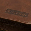 Load image into Gallery viewer, Strong & Courageous Joshua 1:5-7 Brown Zippered Journal