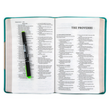 Load image into Gallery viewer, Personalized NASB Comfort Print Thinline Bible Soft Teal Leather Red Letter Edition