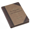 Load image into Gallery viewer, Personalized Strong and Courageous Antiqued Zippered Classic LuxLeather Journal