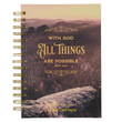 Load image into Gallery viewer, Personalized Journal All Things Are Possible Mountain Vista Large Wirebound Journal Matthew 19:26 Custom Made Gift for Baptism Christenings Birthdays Celebrations