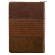 Load image into Gallery viewer, Strong & Courageous Joshua 1:5-7 Brown Zippered Journal