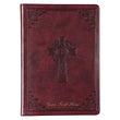 Load image into Gallery viewer, Personalized Brown Faux Leather Celtic Cross Slim Line Flexcover Inspirational Notebook