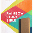 Load image into Gallery viewer, Personalized KJV Rainbow Study Bible Brown/Tan LeatherTouch Smythe Sewn Binding Color-Coded Text