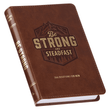 Load image into Gallery viewer, Personalized Custom Text Your Name Be Strong and Steadfast Daily Devotional Brown Faux Leather