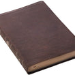 Load image into Gallery viewer, Personalized KJV Holy Bible Thinline Large Print Brown Premium Leather w/Thumb Index