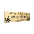 Load image into Gallery viewer, Proverbs 31:25 She is Clothed with Strength and Dignity Wood Decor