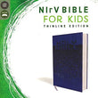 Load image into Gallery viewer, Personalized NIrV Large Print Bible for Kids Leathersoft Blue Comfort Print