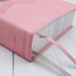 Load image into Gallery viewer, Personalized Custom Text Your Name NIV Life Application Study Bible Third Edition Red Letter Edition Leathersoft Gray/Pink
