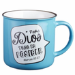 Load image into Gallery viewer, Taza azul estilo campamento Marcos 10:27 (Spanish Mark 10:27 Mug)