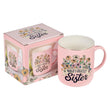 Load image into Gallery viewer, World's Greatest Sister Pink Daises Ceramic Coffee Mug