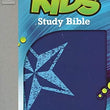 Load image into Gallery viewer, Personalized Custom Text Your Name KJV Kids Study Bible Blue Leathersoft King James Version