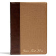 Load image into Gallery viewer, Personalized KJV Rainbow Study Bible Brown/Tan LeatherTouch Smythe Sewn Binding Color-Coded Text