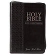 Load image into Gallery viewer, Personalized KJV Holy Bible Compact Zippered Black Faux Leather w/Ribbon Marker