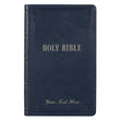 Load image into Gallery viewer, Personalized KJV Giant Print Bible with Thumb Index Dark Blue Faux Leather