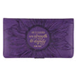 Load image into Gallery viewer, Strength and Dignity Proverbs 31:25 Purple Faux Leather Checkbook Cover