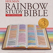 Load image into Gallery viewer, Personalized KJV Holman Rainbow Study Bible Brown/Lavender LeatherTouch