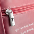 Load image into Gallery viewer, Psalms 16:11 Faux Leather Pink Personalized Bible Cover for Women