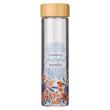Load image into Gallery viewer, Thankful Grateful Blessed Glass Water Bottle with Bamboo Lid & Sleeve
