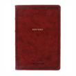 Load image into Gallery viewer, Personalized NKJV Thinline Bible Giant Print Leathersoft Brown Thumb Indexed Red Letter