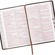 Load image into Gallery viewer, Personalized KJV Holy Bible Thinline Large Print Brown Premium Leather w/Thumb Index