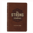 Load image into Gallery viewer, Personalized Custom Text Your Name Be Strong and Steadfast Daily Devotional Brown Faux Leather