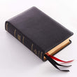 Load image into Gallery viewer, Personalized NKJV Single-Column Reference Bible Premium Black Leather Comfort Print