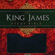 Load image into Gallery viewer, Personalized KJV Study Bible Large Print Bonded Leather Black Red Letter Edition: Second Edition