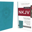 Load image into Gallery viewer, Personalized Custom Text Your Name NKJV Thinline Bible COMPACT Red Letter Edition Comfort Print Leathersoft Turquoise New King James Version