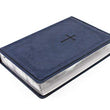 Load image into Gallery viewer, Personalized KJV Everyday Study Bible Navy Cross LeatherTouch