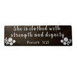 Load image into Gallery viewer, Proverbs 31:25 She is Clothed with Strength and Dignity Wood Decor