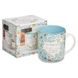 Load image into Gallery viewer, 2 Corinthians 12:9 Sufficient Grace Teal Ceramic Mug